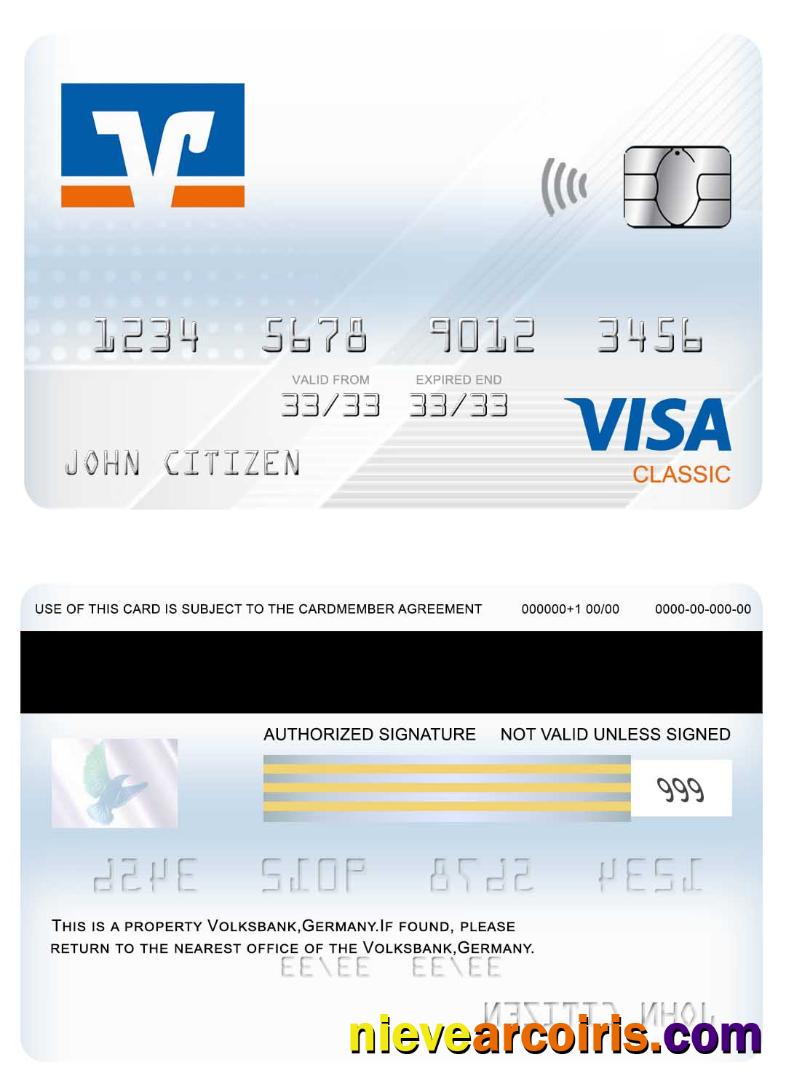 Germany Volksbank visa classic card